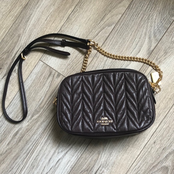 Dark Plum Brown coach crossbody